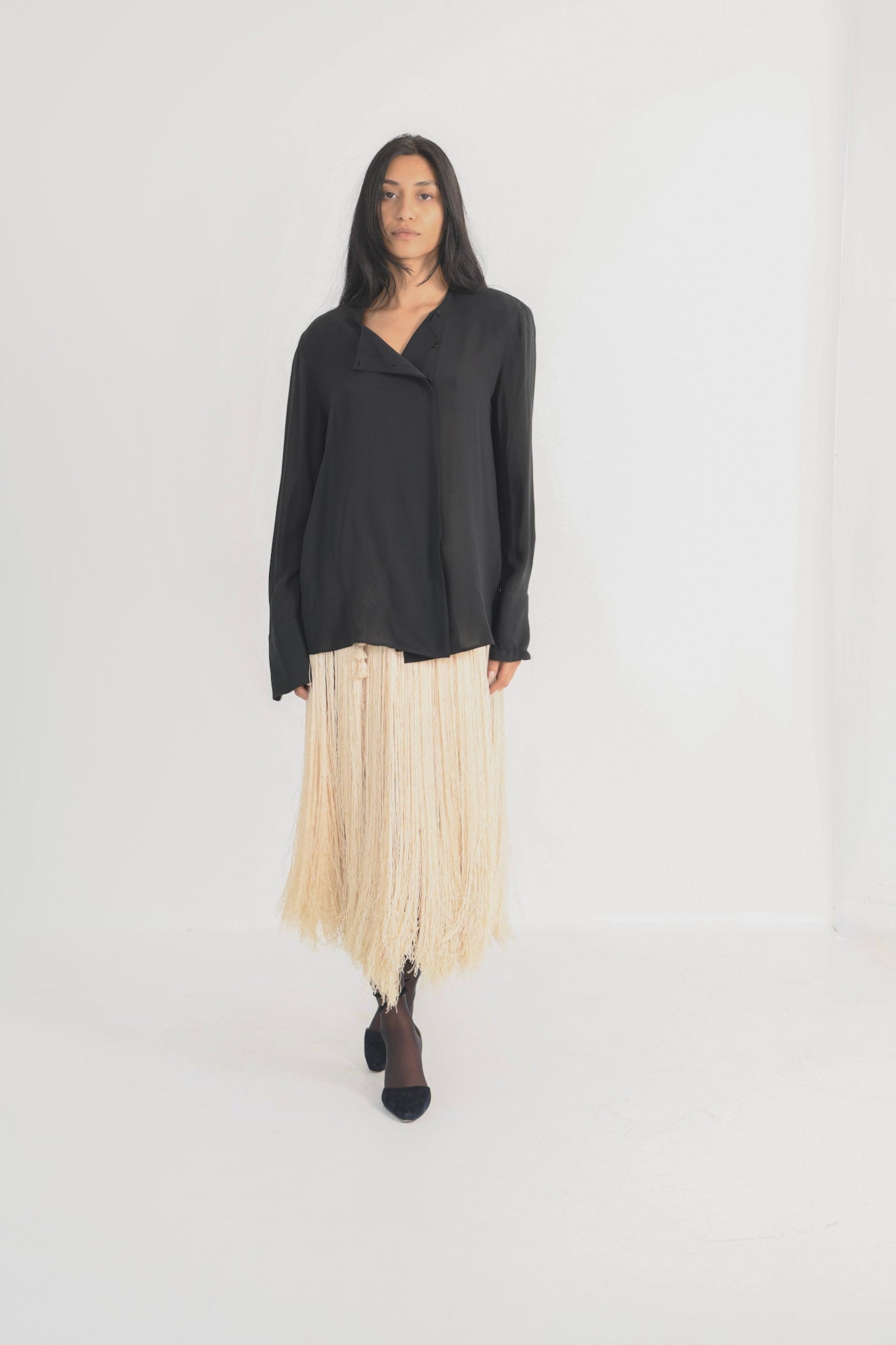Antique Silk Fringe Skirt