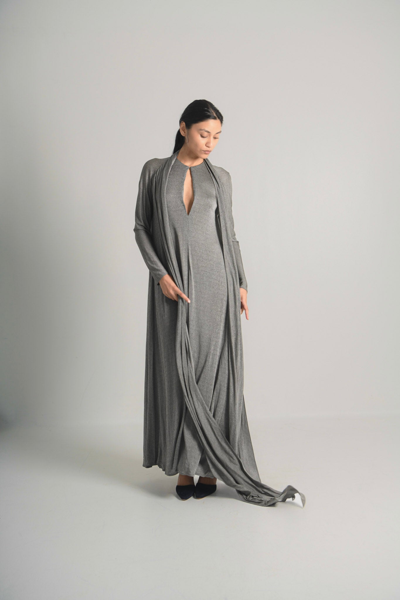 Beene Graphite Knit Jersey Dress
