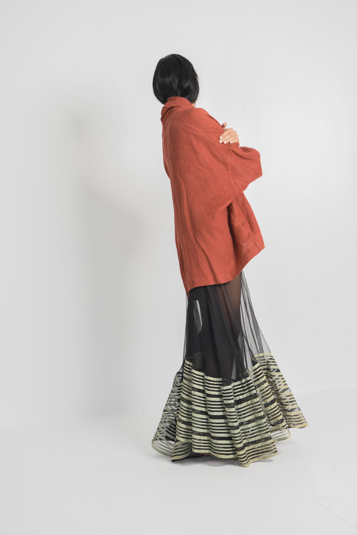 Antique Silk and Appliqué Ribbon Skirt
