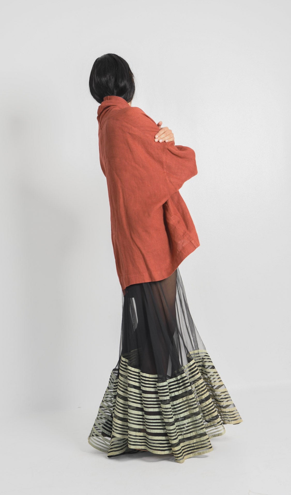 Antique Silk and Appliqué Ribbon Skirt