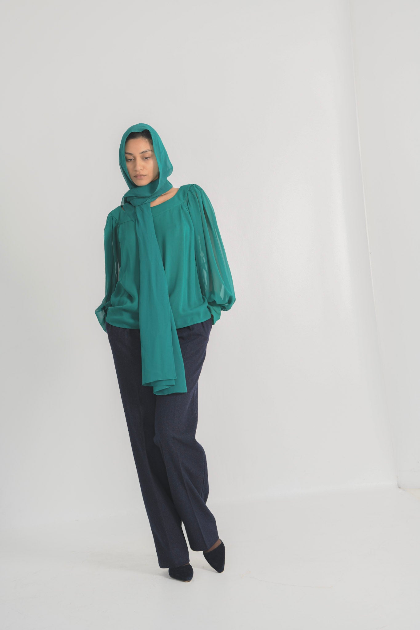 YSL Peafowl-Green Silk Set