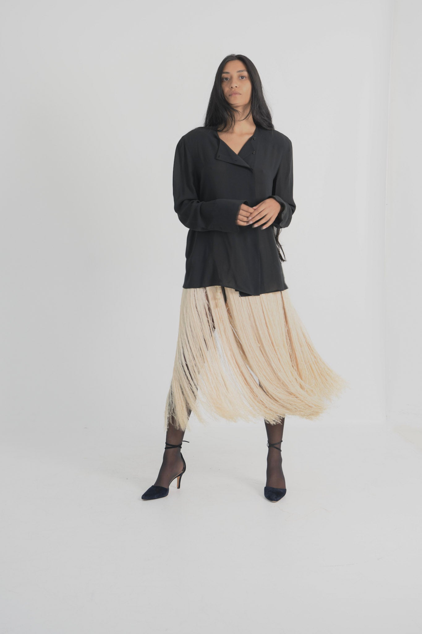 Antique Silk Fringe Skirt