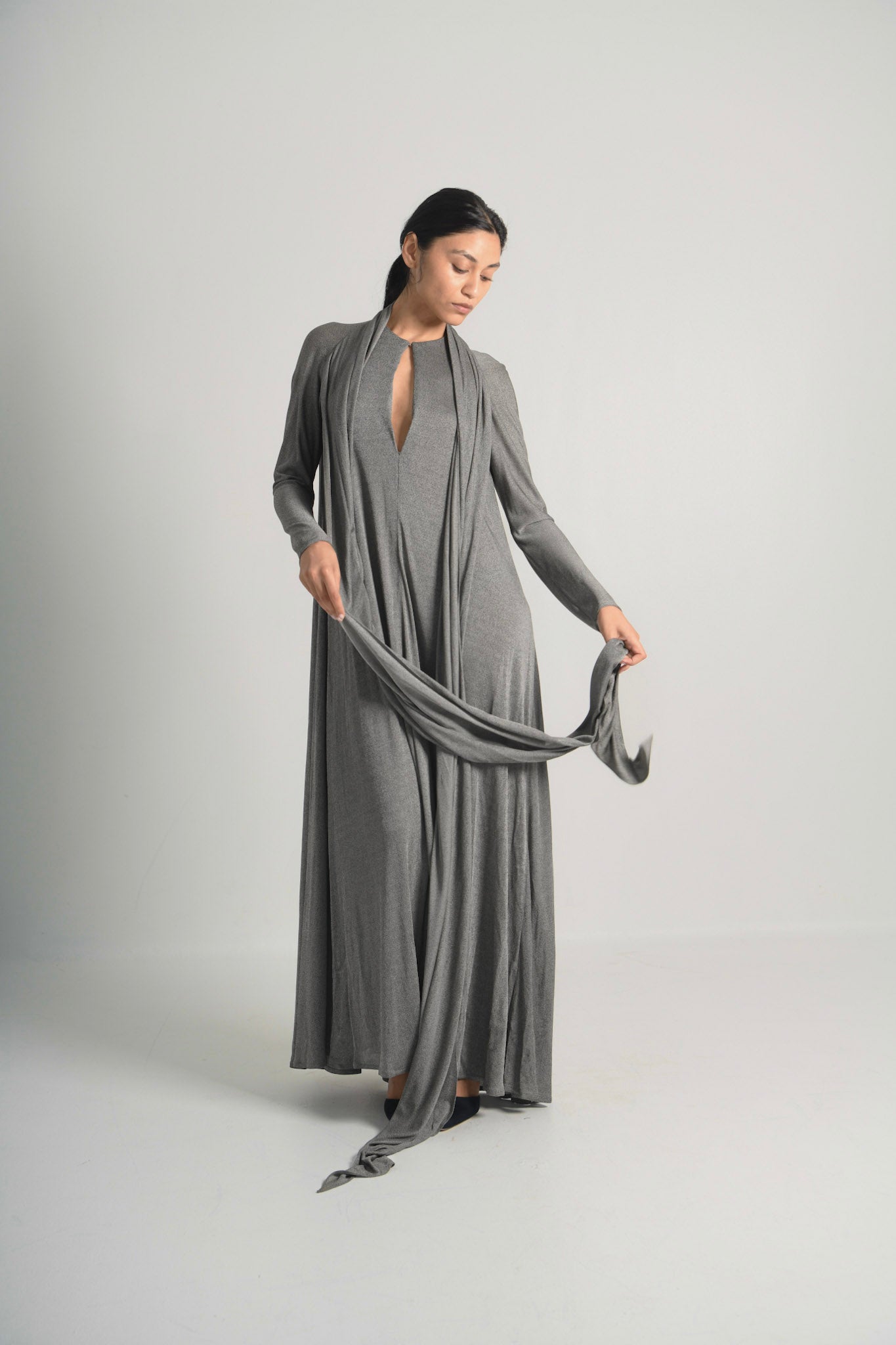 Beene Graphite Knit Jersey Dress