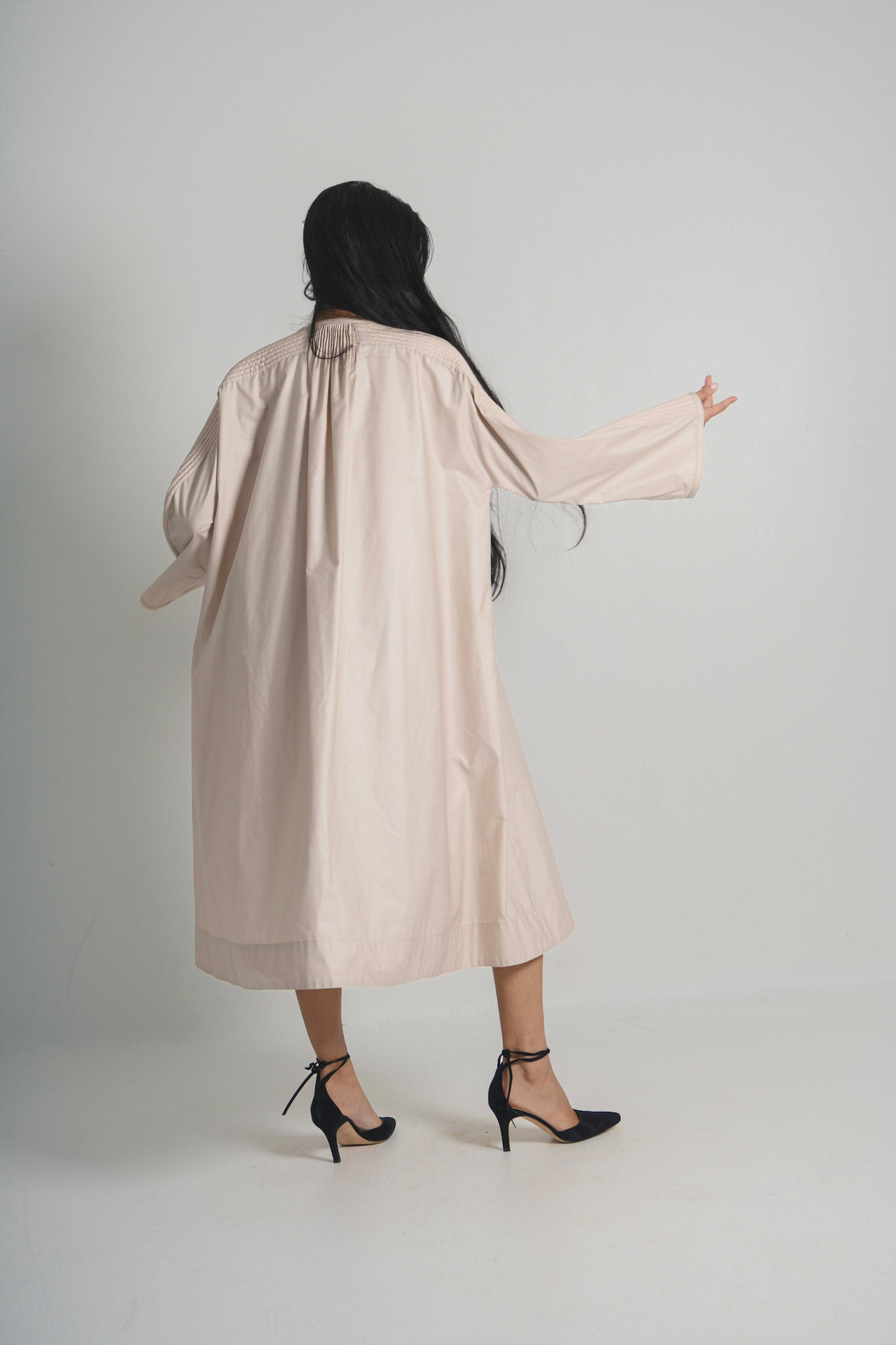 Geoffrey Beene Pleated Silk Coat