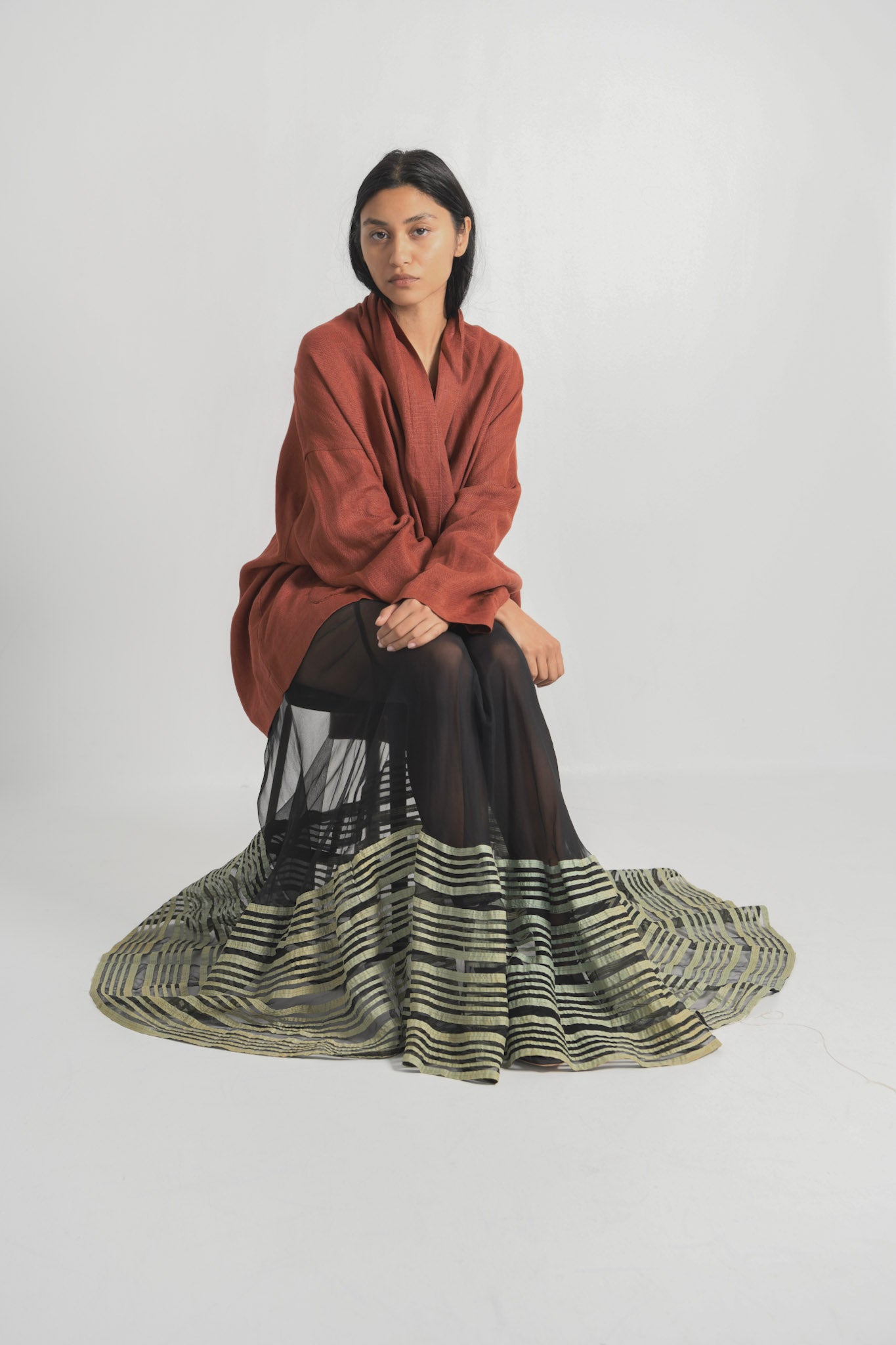 Antique Silk and Appliqué Ribbon Skirt