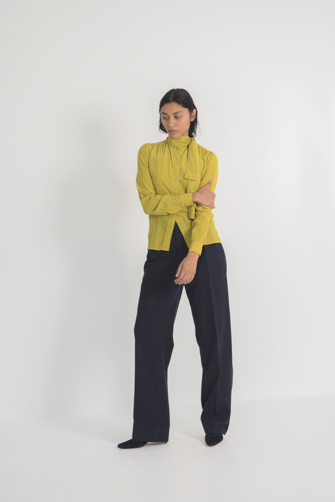 Yves Saint Laurent Pistachio Silk Blouse