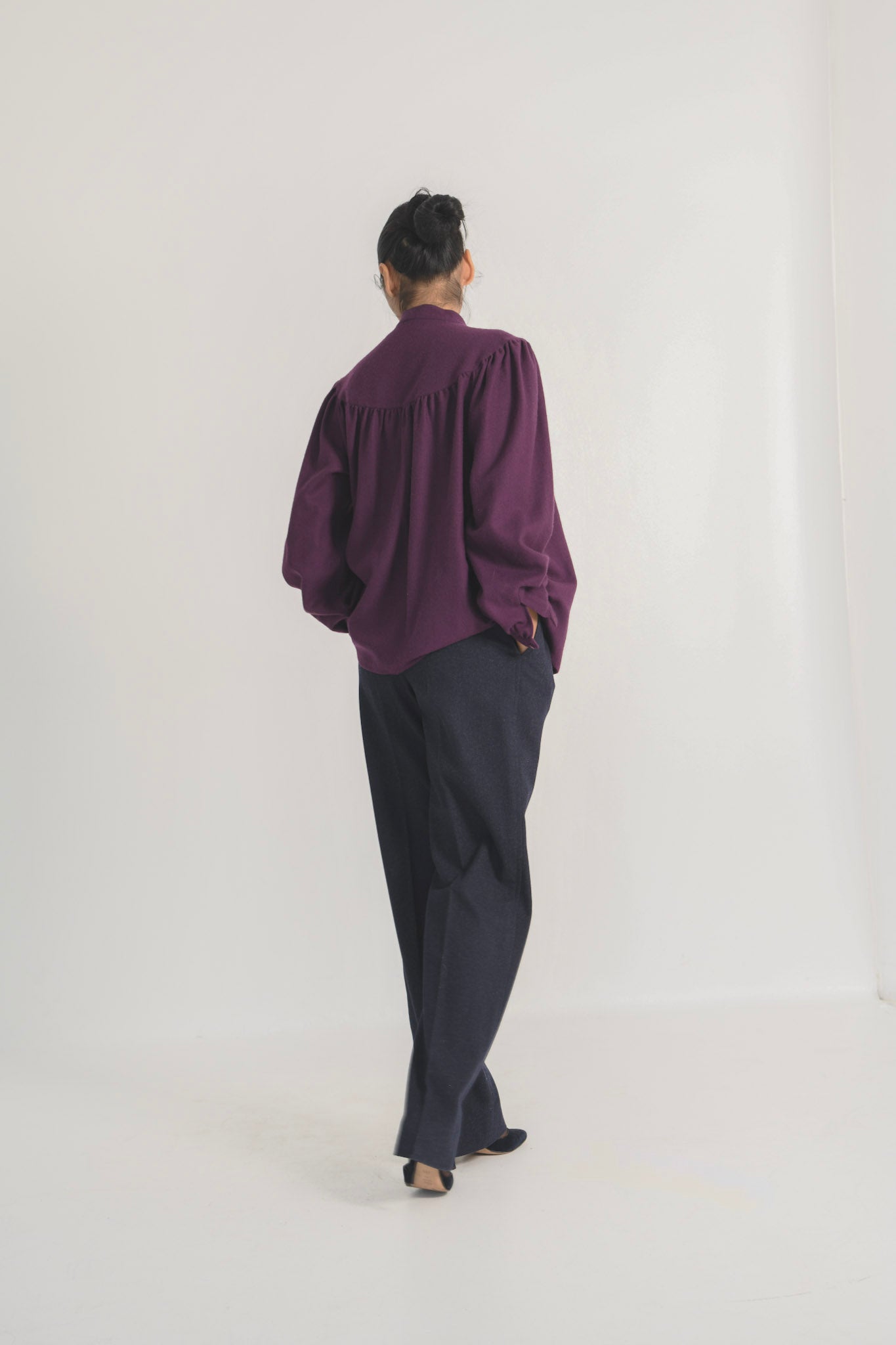 Yves Saint Laurent Plum Wool Blouse