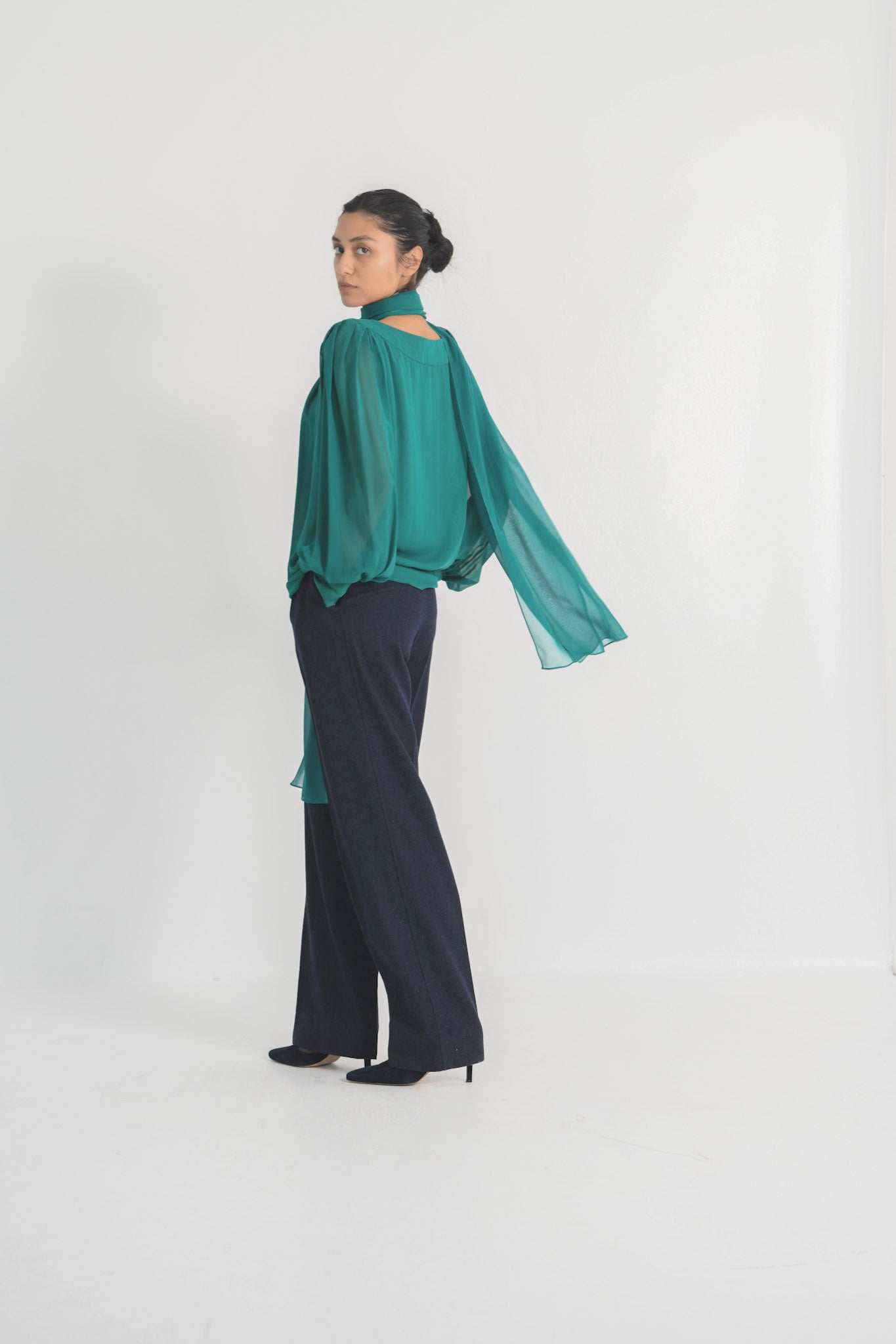 YSL Peafowl-Green Silk Set