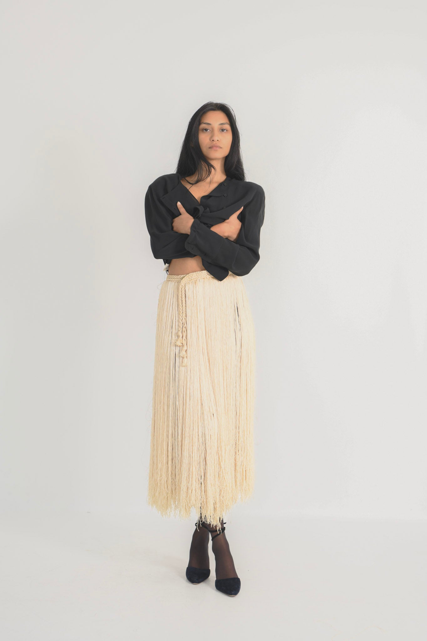 Antique Silk Fringe Skirt