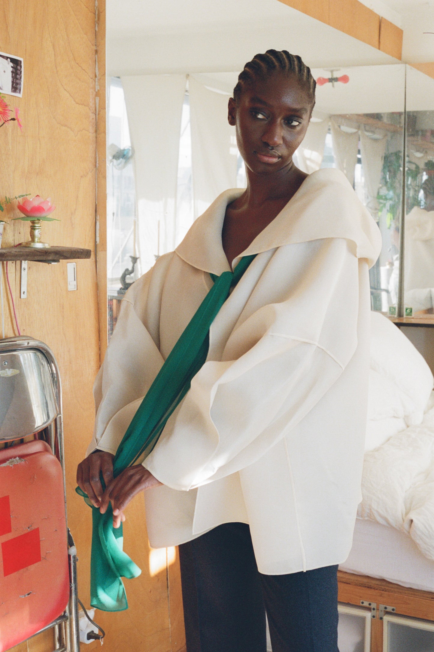 Zoran Ivory Silk Gazar Jacket