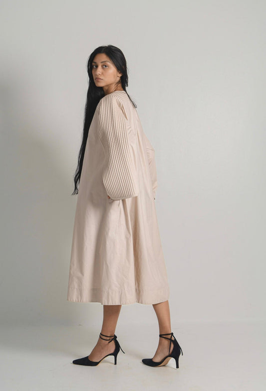 Geoffrey Beene Pleated Silk Coat