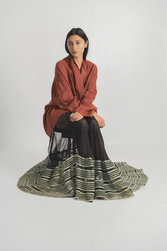 Antique Silk and Appliqué Ribbon Skirt